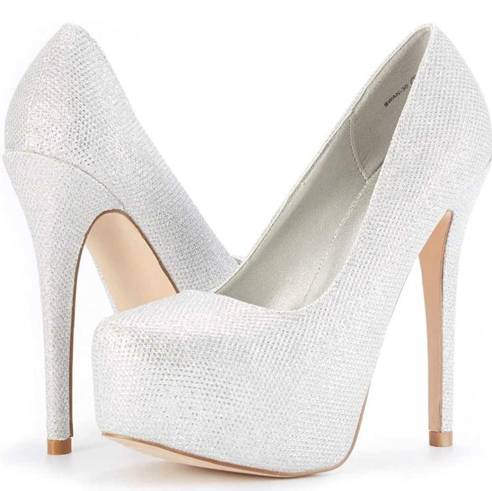 Silver Platform High Heels
